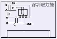 圖3：降壓電路的PCB設計示例。